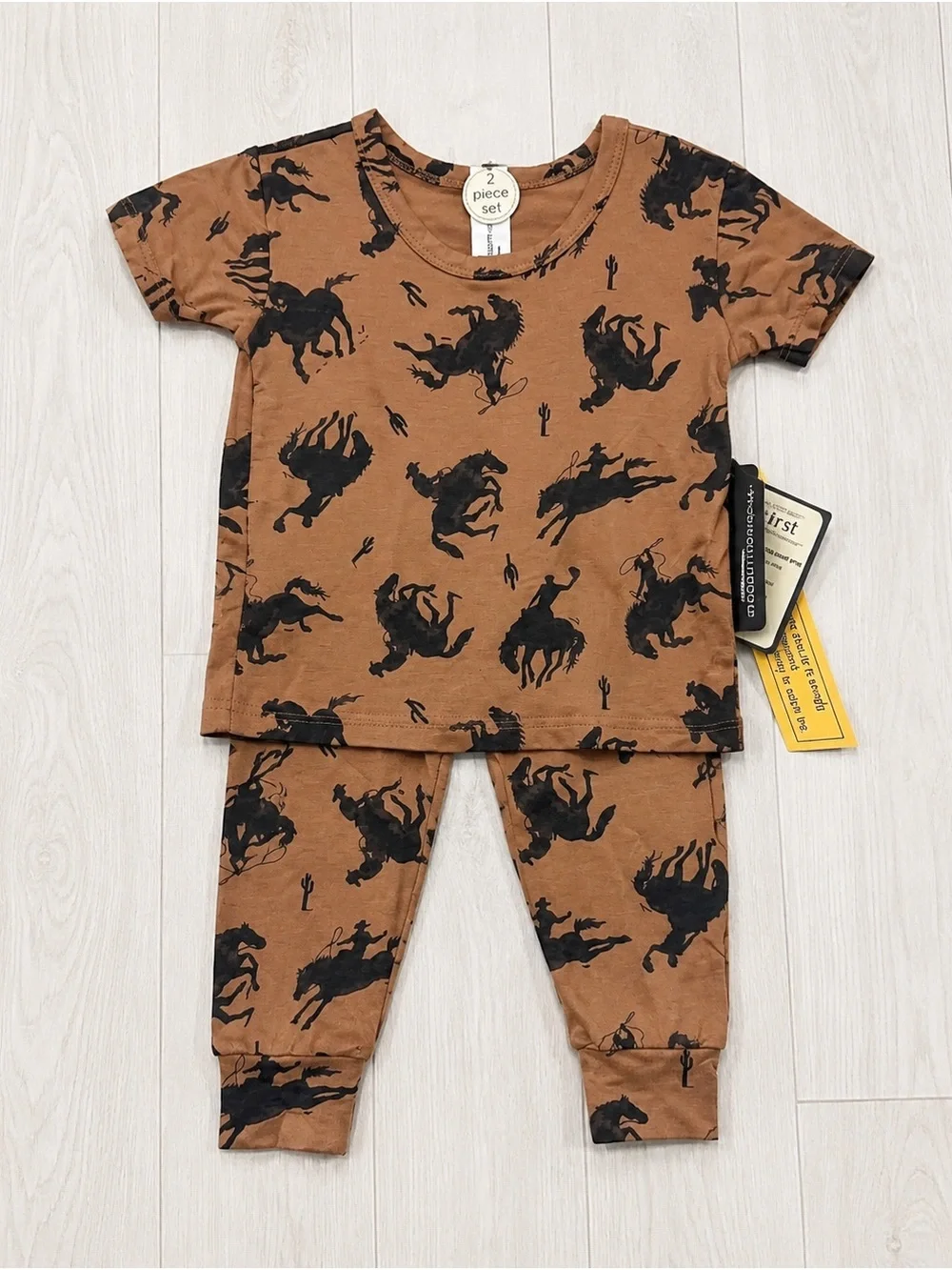 Modern Moments by Gerber 18M Western Cowboy Horse 2 Piece Outfit Set NWT